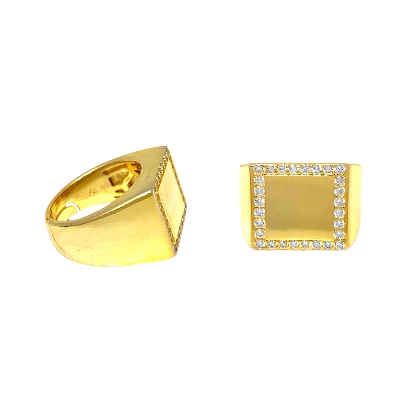 Anello chevalier square luxury