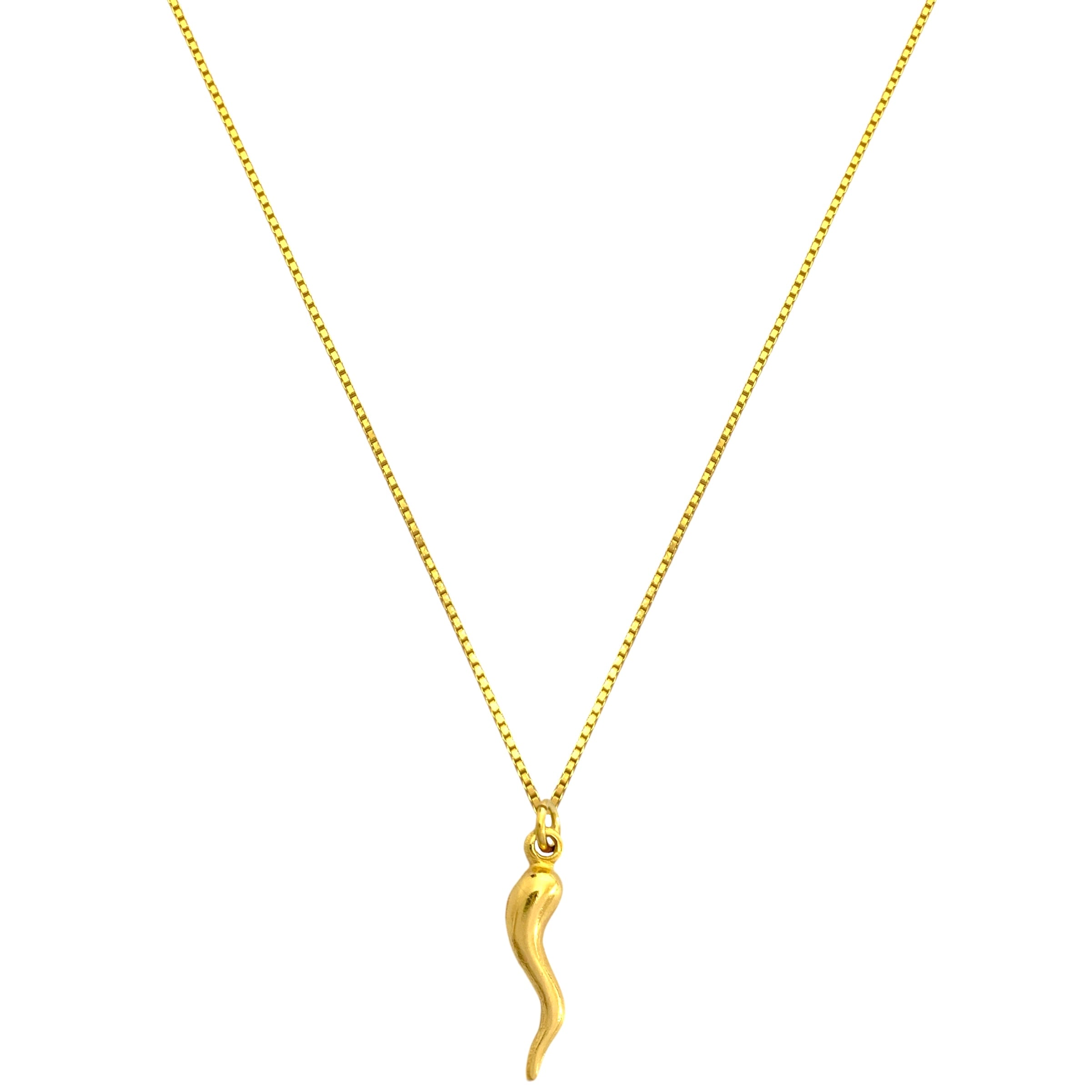 Necklace with gold horn