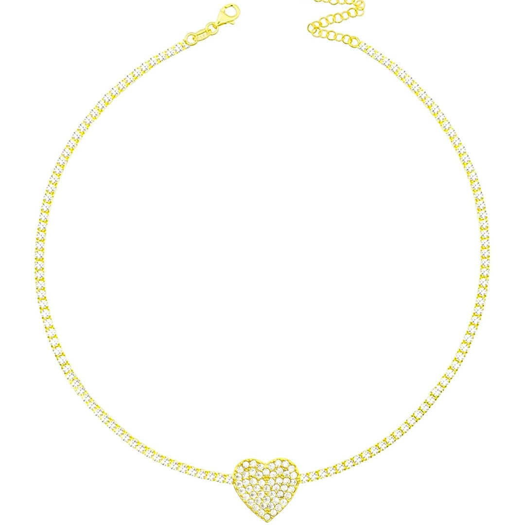 Luxury heart choker