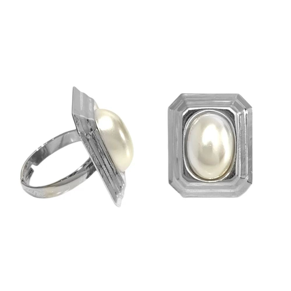 Anello square pearl