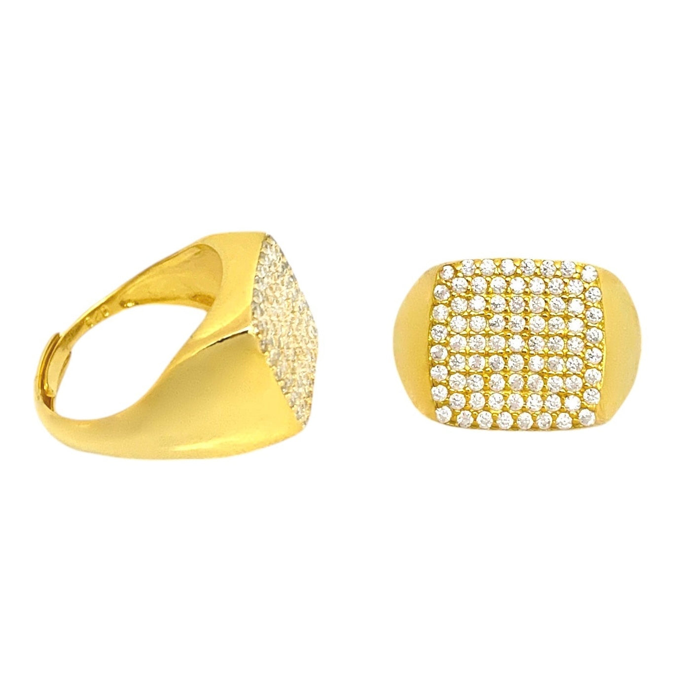 Luxury square Chevalier ring